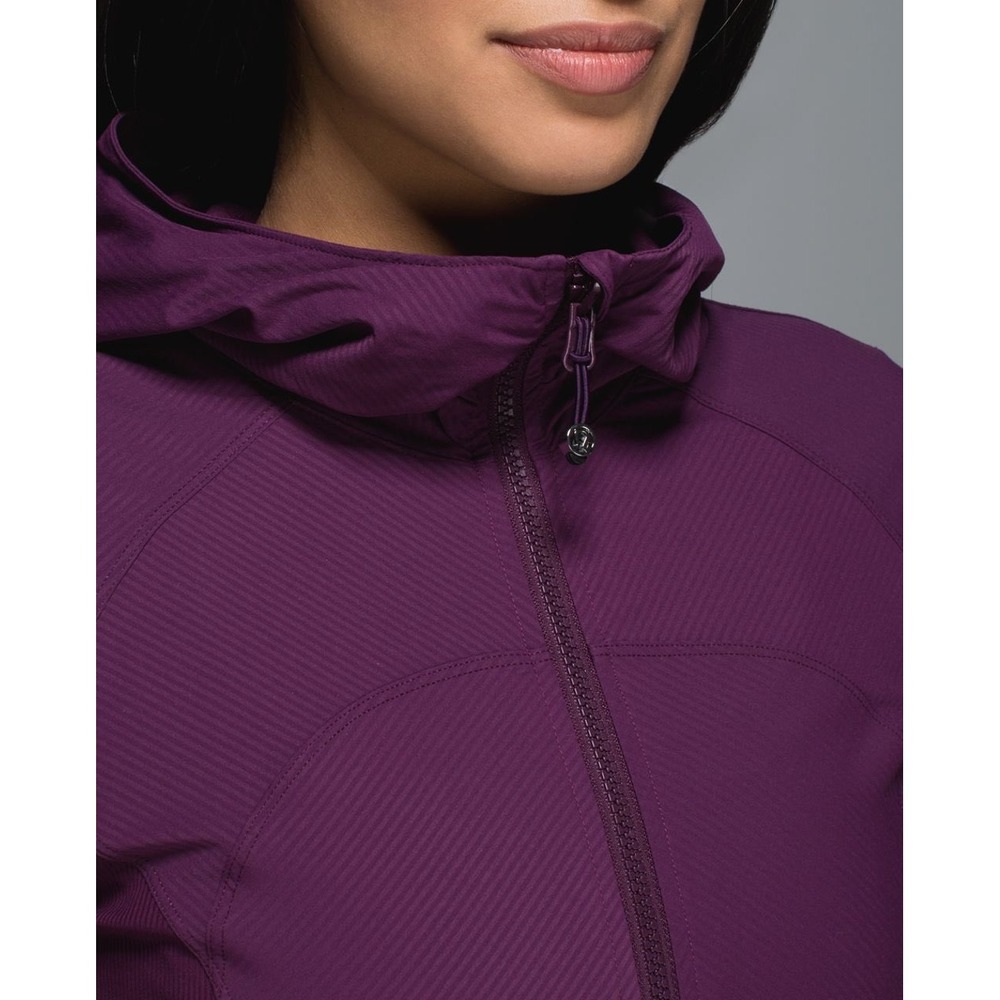 Lululemon In Flux Jacket Women Plum Purple Hooded Thumbholes Zip Up - Picture 4 of 13
